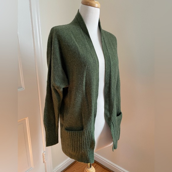 J. Crew Green Wool Cashmere Cardigan - Picture 2 of 6